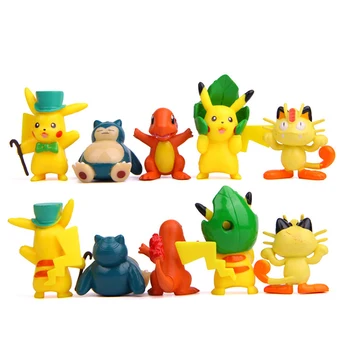 17pcs/veliko DIY Srčkan TAKARA TOMY Pikachu Eevee Dragonite Jigglypuff Snorlax PVC figuric Model Igrače za Otroke, Otroci Darila