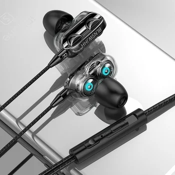 2021 Novo 3,5 mm V Uho Žične Slušalke Za IPhone, Samsung Xiaomi PC Šport Slušalke 6D Stereo Heavy Bass Čepkov Z Mikrofonom Slušalke