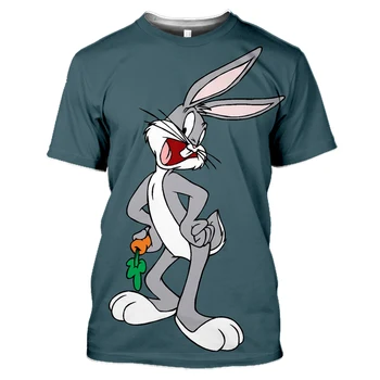 2021 poletje nov slog 3D tiskanje moda priložnostne moška oblačila anime zajec Bugs Bunny okoliških T-shirt plus velikost 110/6XL