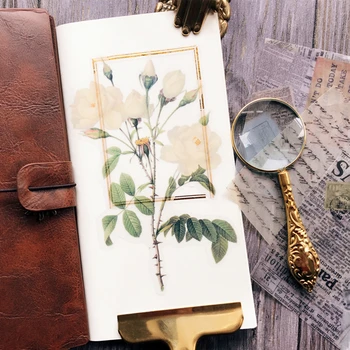 40pcs/veliko Kawaii Tiskovine Nalepke Retro cvetov rastlin, ilustracije, Album Junk List Vesel Načrtovalec Dnevnik Nalepke