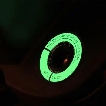5Pcs Fluorescentna Črke Vžiga Zaklepanje Pokrova Motorja ključavnična luknja Obroč Stikalo Nalepke Univerzalni Avto Styling Dodatki