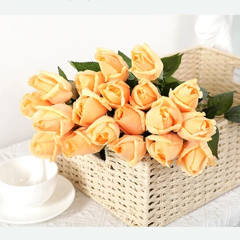 6/11pcs Umetne Rože Svilene Rose 45 cm Pravi Dotik Simulacije Flanela Cvet Dom Dekoracija Za Poroko Valentinovo