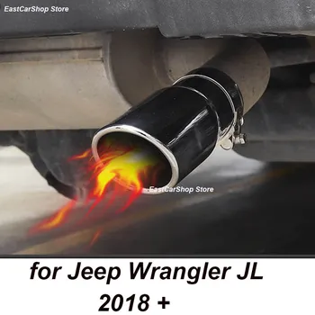 Avtomobilski Izpušni Glušnik Nasvet iz Nerjavečega Jekla Cevi Chrome Trim Zadaj Rep Grlo Trim za Jeep Wrangler JL 2018 2019 2020 Dodatki
