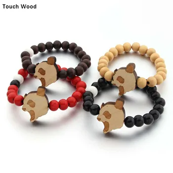 Lesene panda obesek, zapestnico / hip-hop nakit / trgovina dropshipping