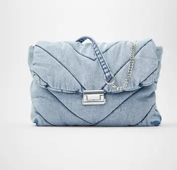 Luksuzni oblikovalec jeans torbe za ženske denim verige crossbody torbe za ženske do leta 2020 ženske torbice ramo torbe, messenger ženski