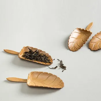 Mala Mali Mini Listov Naravnega Bambusa Čaj Zajemalka Retro Slogu Visoke Kakovosti Občutljivo Žlico Kung Fu Čaj Orodja Pribor