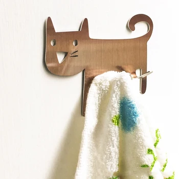 Mačka ustvarjalne nerjavnega jekla močno kopalnica nepremočljiva kavljem kuhinji shranjevanje kavelj, stenske kljuko, Jo krog kavelj zdravljenje
