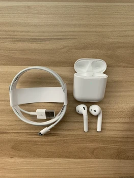 Original Uporablja Apple AirPods 2. s Polnjenjem Primeru Bluetooth Slušalke Brezžične Čepkov Tone Povezavo Siri za iPhone, iPad in Mac