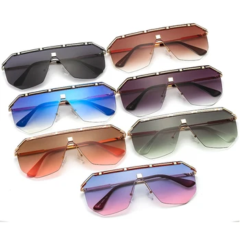 Pilotni Rimless Sončna Očala Ženske Modne Blagovne Znamke Oblikovalec Kovinski Okvir Odtenki Gradient Očala Prevelik Sončna Očala Moških Očala