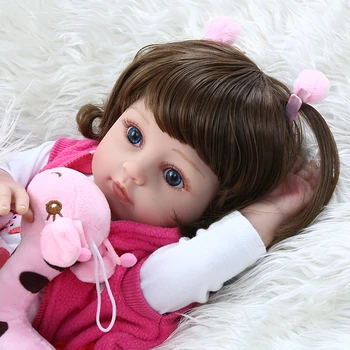 Srčkan baby doll bebe rodi Deklica 48 CM novimi rojeni dojenčki celotno telo, silikonski prerojeni lutke igrače darilo Anatomsko Pravilno