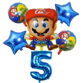 Super Mario Mario baloni Risanka Rojstni aluminija baloni Igra temo Otrok rojstni dan dekoracijo balon set