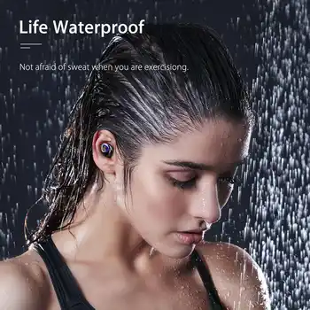 TWS Slušalke Tri LED Moč Digitalni Prikaz Nepremočljiva bluetooth 5.0 Stereo Gaming Brezžične Slušalke s Polnjenjem Polje