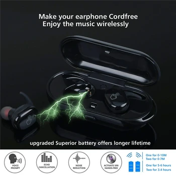 TWS4 Brezžične Slušalke, Prenosni Jerry 5.0 Dotik Šport Vodotesne Slušalke Enostavno Delujejo Binaural S Polnjenjem Polje Slušalke
