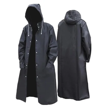 Črn dežni Plašč Ultra-lahka Nepremočljiva Dolgo Hooded dežni Plašč Moški Ženske Dež Coats Hooded Za na Prostem Pohodništvo Kolesarjenje