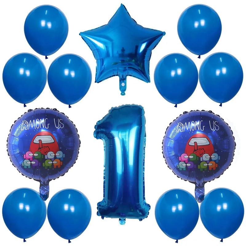 14pcs Risanka Med Folija Balon 30 inch Številko Folija Balone Helija, Baby Tuš 1. Rojstni dan Dekoracijo iz Lateksa Zračne Globos 1