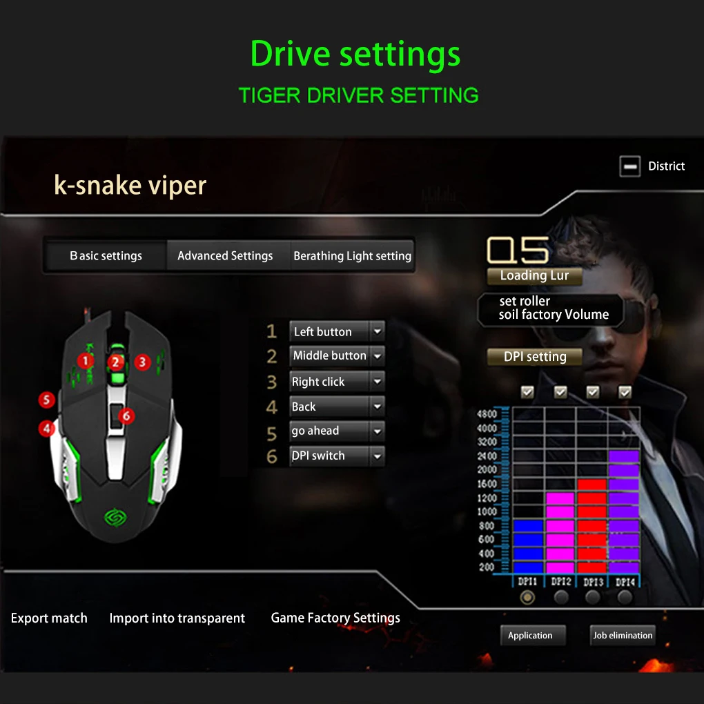 Gaming Miška 6-gumb Osvetljen Žično Miško 4-barvni utripajoča Lučka USB Računalnika Vhodne Naprave 3
